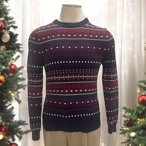 Merona Fair Isle Sweater Holiday Cottagecore Soft Grunge Y2K Preppy Navy M